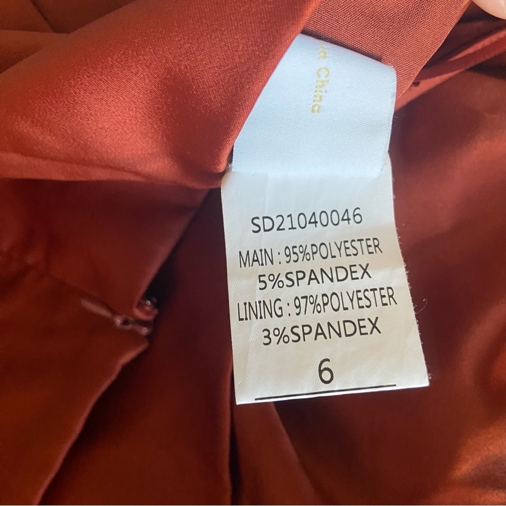 Showpo Burnt Orange Satin Cowl Neck Midi Dress - Picture 6 of 10